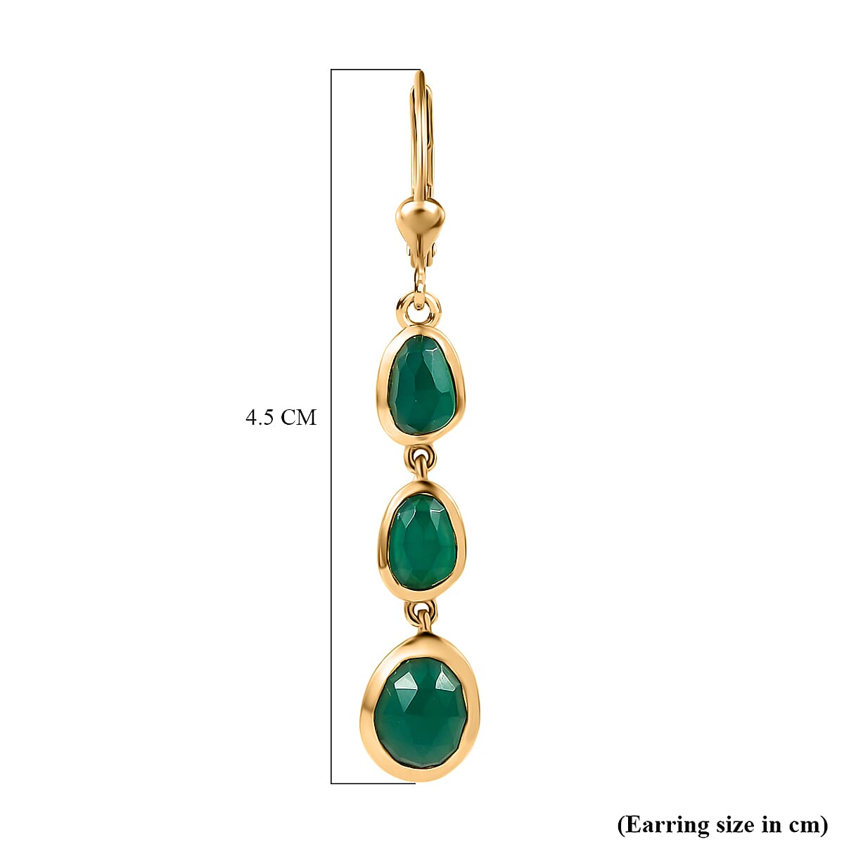 D'Joy Verde Onyx Dangling Earring in 18K Yellow Gold Plated Sterling Silver 4.16 Ct. 8243569 5