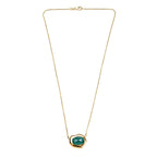 D'Joy Verde Onyx Necklace (Size - 20) in 18K Yellow Gold Plated Sterling Silver 8.53 Ct, Silver Wt. 6.94 Gms.