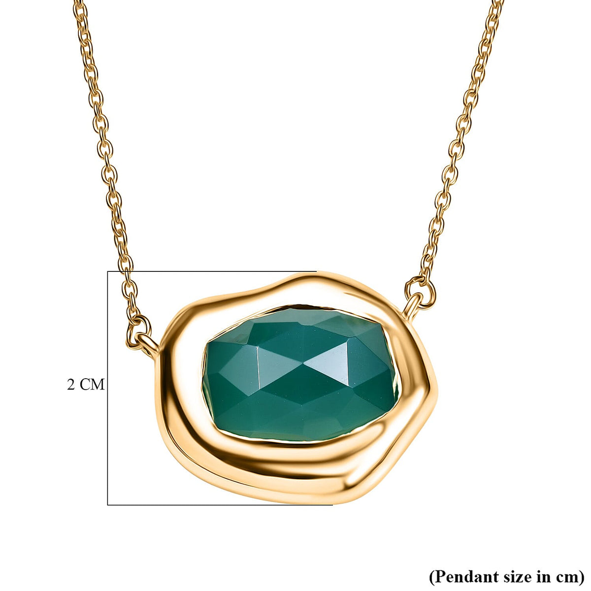 D'Joy Verde Onyx Necklace (Size - 20) in 18K Yellow Gold Plated Sterling Silver 8.53 Ct, Silver Wt. 6.94 Gms. 8243554 5