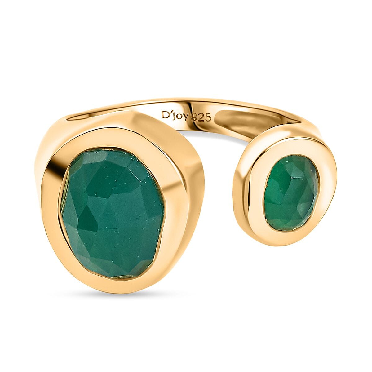D'Joy Green Onyx Ring in 18K Yellow Gold Plating Sterling Silver 3.40 Ct, Silver Wt. 5.64 Gms. 8231346 0