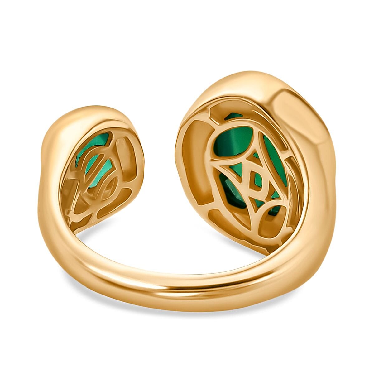 D'Joy Green Onyx Ring in 18K Yellow Gold Plating Sterling Silver 3.40 Ct, Silver Wt. 5.64 Gms. 8231346 4
