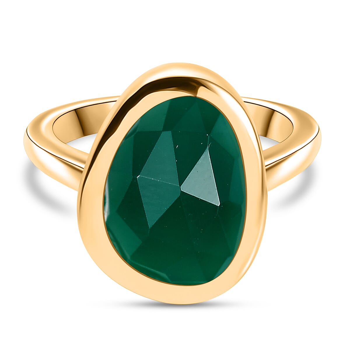 D'Joy Green Onyx Solitaire Ring in 18K YG PlatingSterling Silver  7.331  Ct. 8243573 0