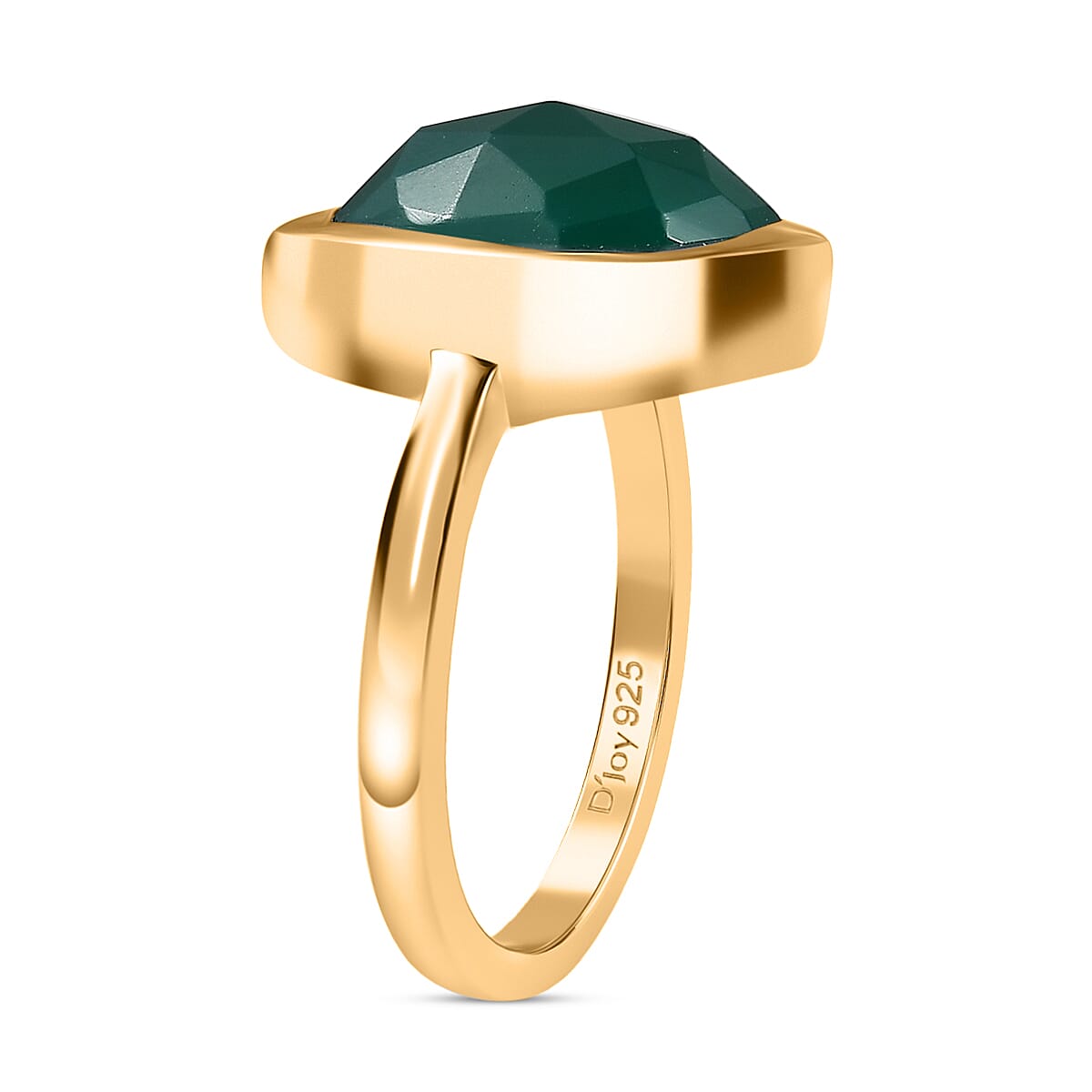 D'Joy Green Onyx Solitaire Ring in 18K YG PlatingSterling Silver  7.331  Ct. 8243573 3
