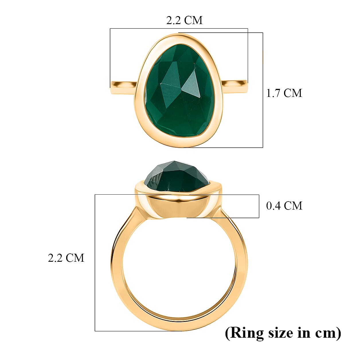 D'Joy Green Onyx Solitaire Ring in 18K YG PlatingSterling Silver  7.331  Ct. 8243573 5