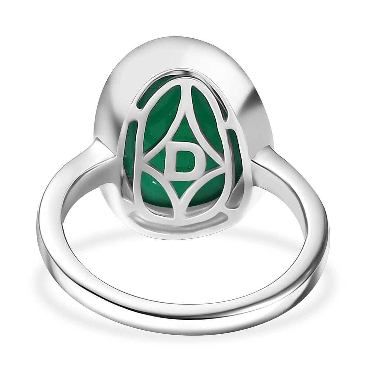 D'Joy Green Onyx Solitaire Ring in Platinum OverlaySterling Silver  7.331  Ct. 8243583 4