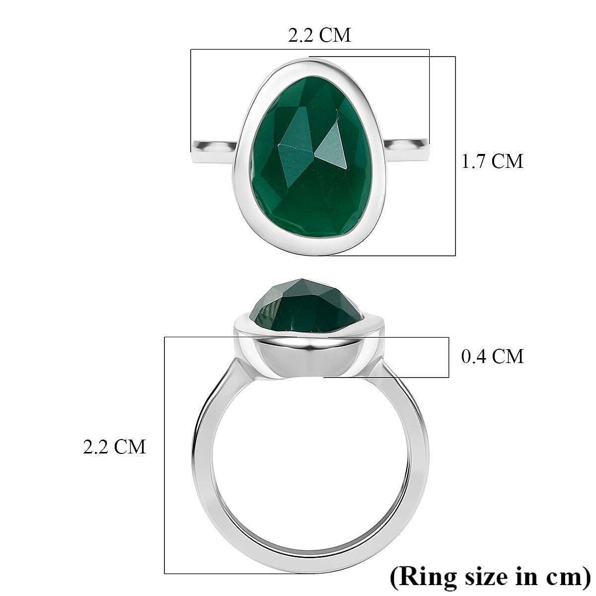 D'Joy Green Onyx Solitaire Ring in Platinum OverlaySterling Silver  7.331  Ct. 8243583 5