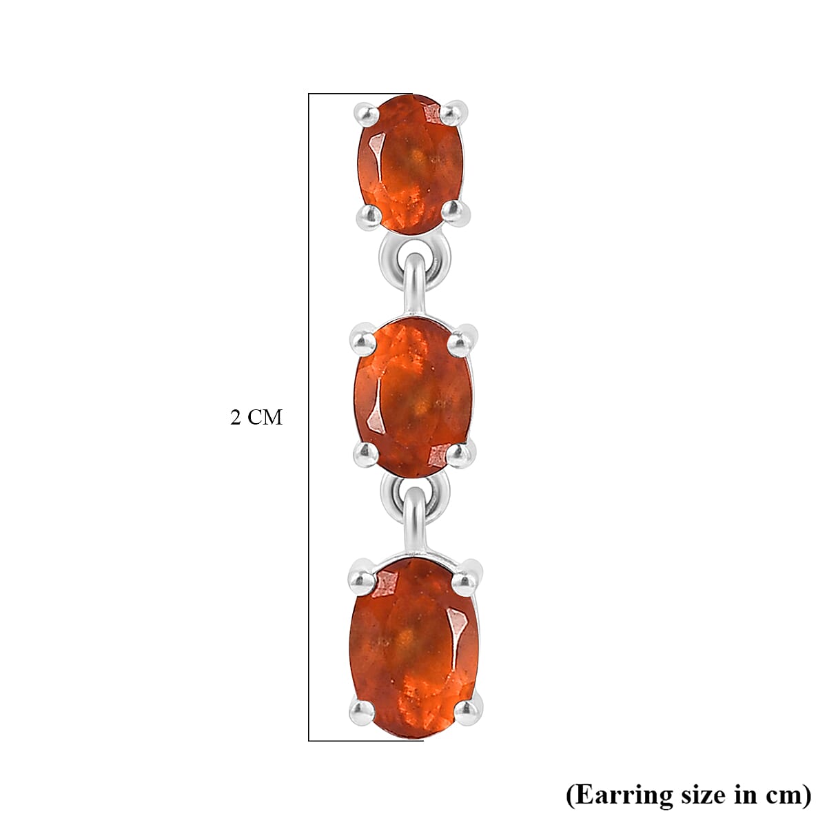 D'Joy Ceylon Hessonite Garnet Dangling Earring with Push Back in Platinum Overlay Sterling Silver 2.12 Ct. 8357087 6