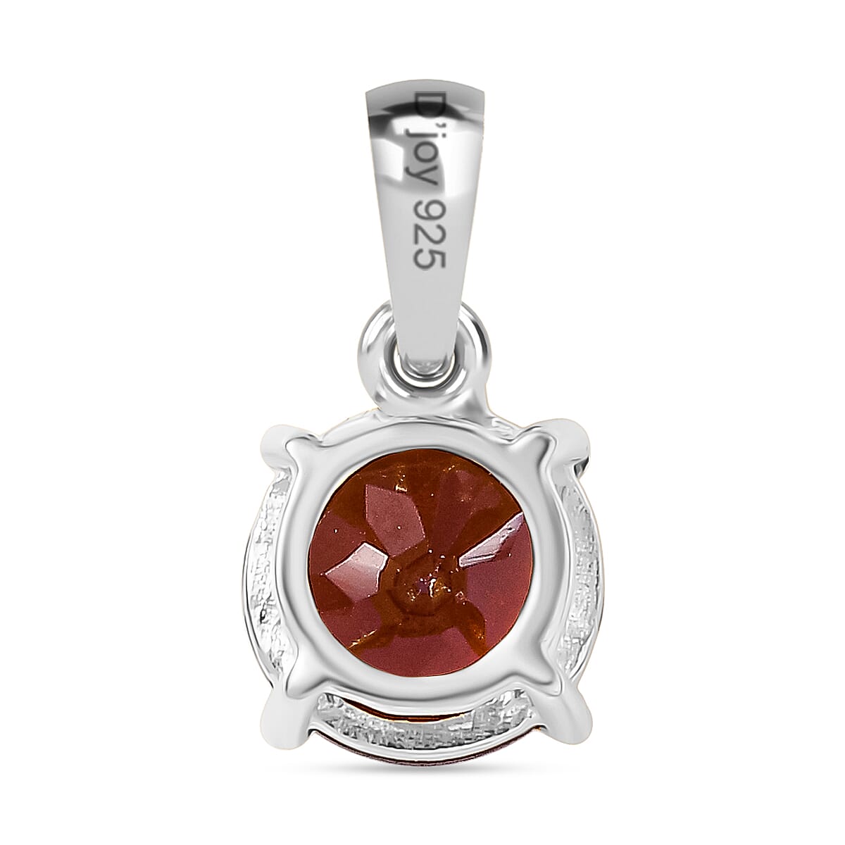 D'Joy Ceylon Hessonite Garnet Solitaire Pendant in Platinum Overlay Sterling Silver 1.62 Ct. 8358995 5
