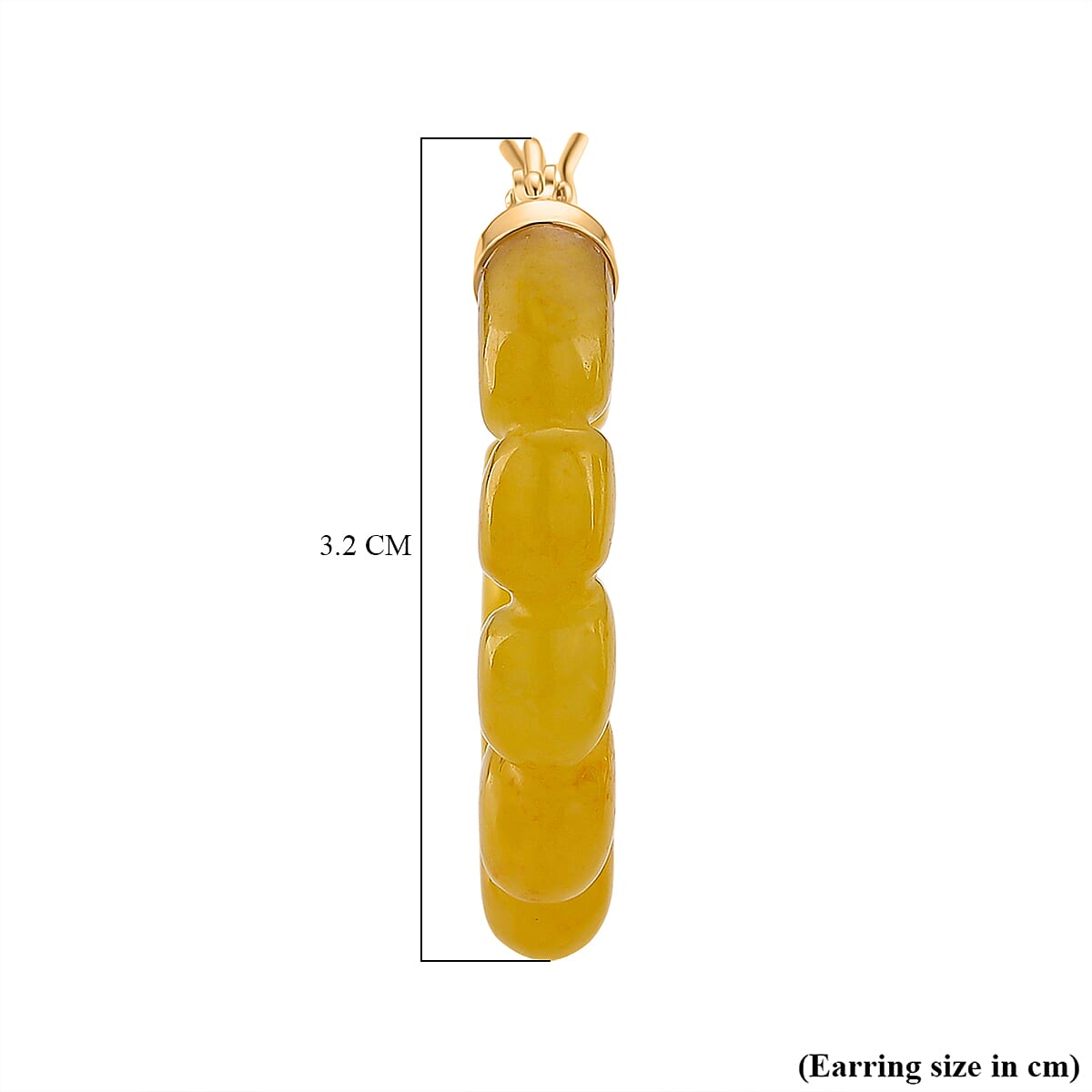 D'Joy Honey Jade Beads Earring with Clasp in Yellow Gold Plated Sterling Silver 45.00 Ct. 8253799 5