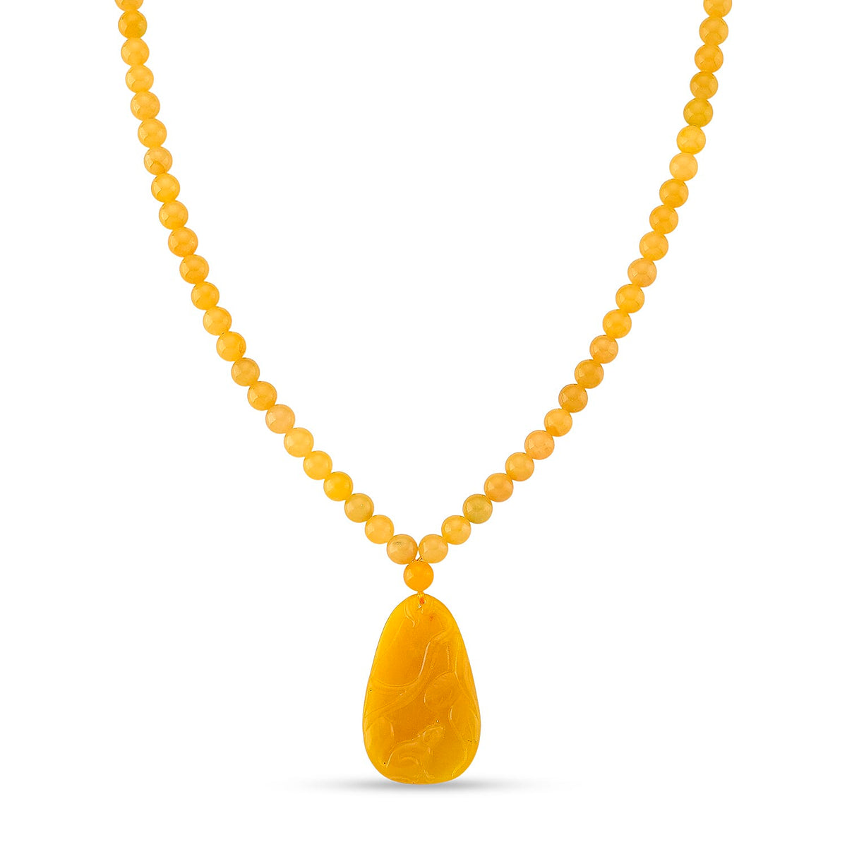 D'Joy Honey Jade Beads Necklace (Size 20 - 2 Ext) in Yellow Gold Plated Sterling Silver 364.50 Ct. 8253864 0