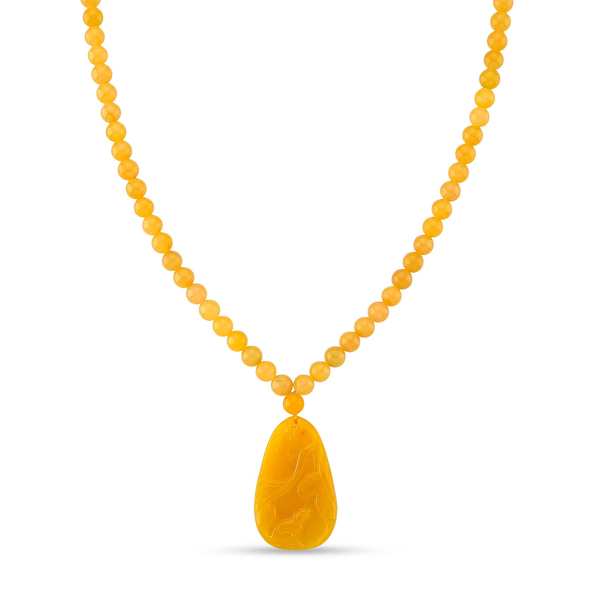 D'Joy Honey Jade Beads Necklace (Size 20 - 2 Ext) in Sterling Silver 364.50 Ct. 8296762 0