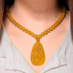 D'Joy Honey Jade Beads Necklace (Size 20 - 2 Ext) in Sterling Silver 364.50 Ct.