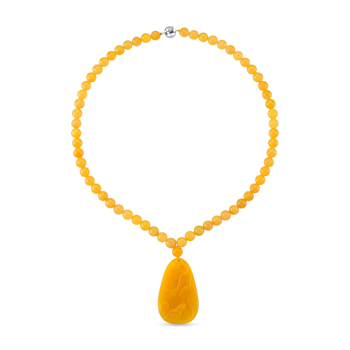 D'Joy Honey Jade Beads Necklace (Size 20 - 2 Ext) in Sterling Silver 364.50 Ct. 8296762 3