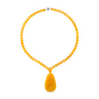 D'Joy Honey Jade Beads Necklace (Size 20 - 2 Ext) in Sterling Silver 364.50 Ct.