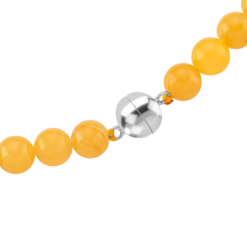D'Joy Honey Jade Beads Necklace (Size 20 - 2 Ext) in Sterling Silver 364.50 Ct.