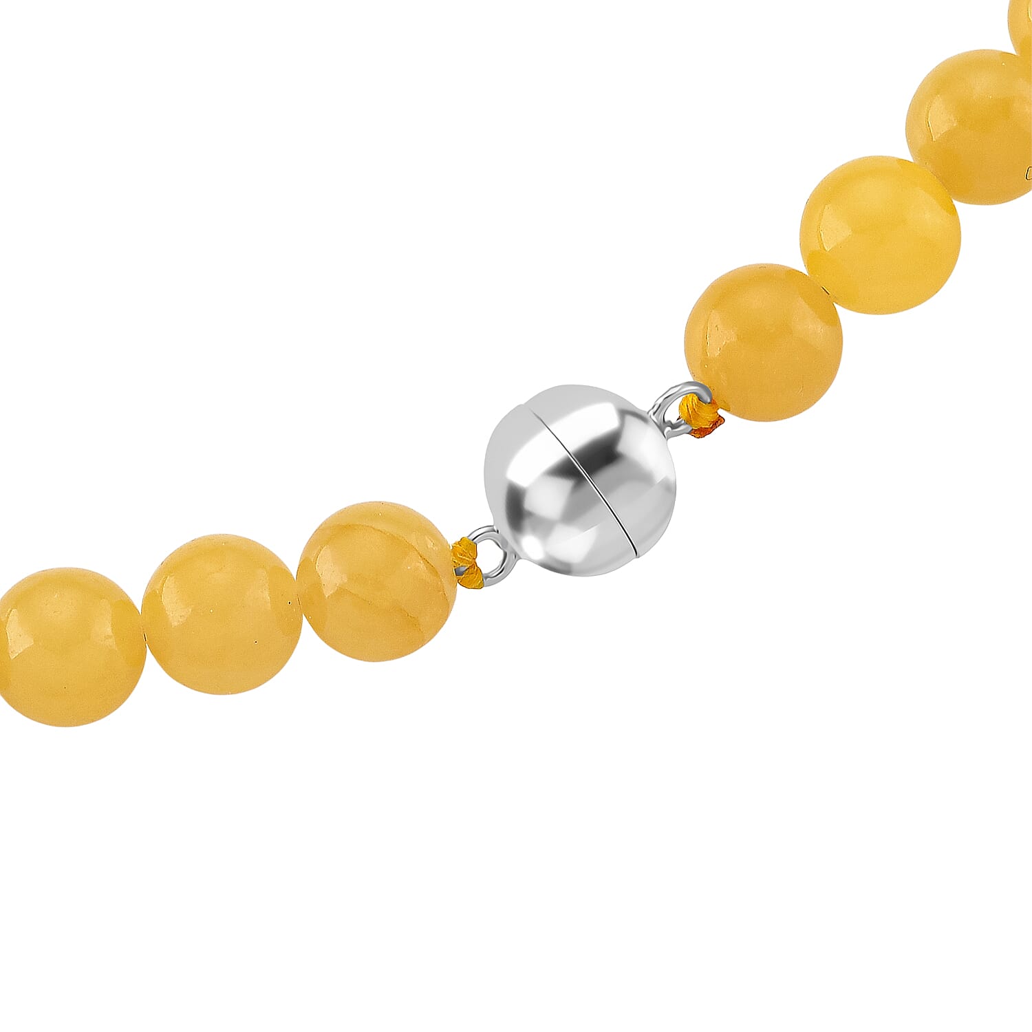 D'Joy Honey Jade Beads Necklace (Size 20 - 2 Ext) in Sterling Silver 364.50 Ct. 8296762 4