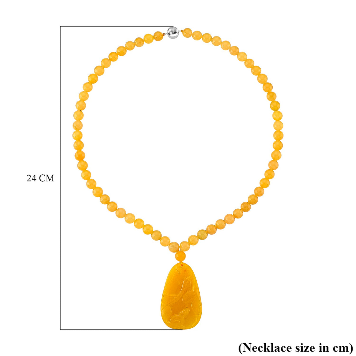 D'Joy Honey Jade Beads Necklace (Size 20 - 2 Ext) in Sterling Silver 364.50 Ct. 8296762 5