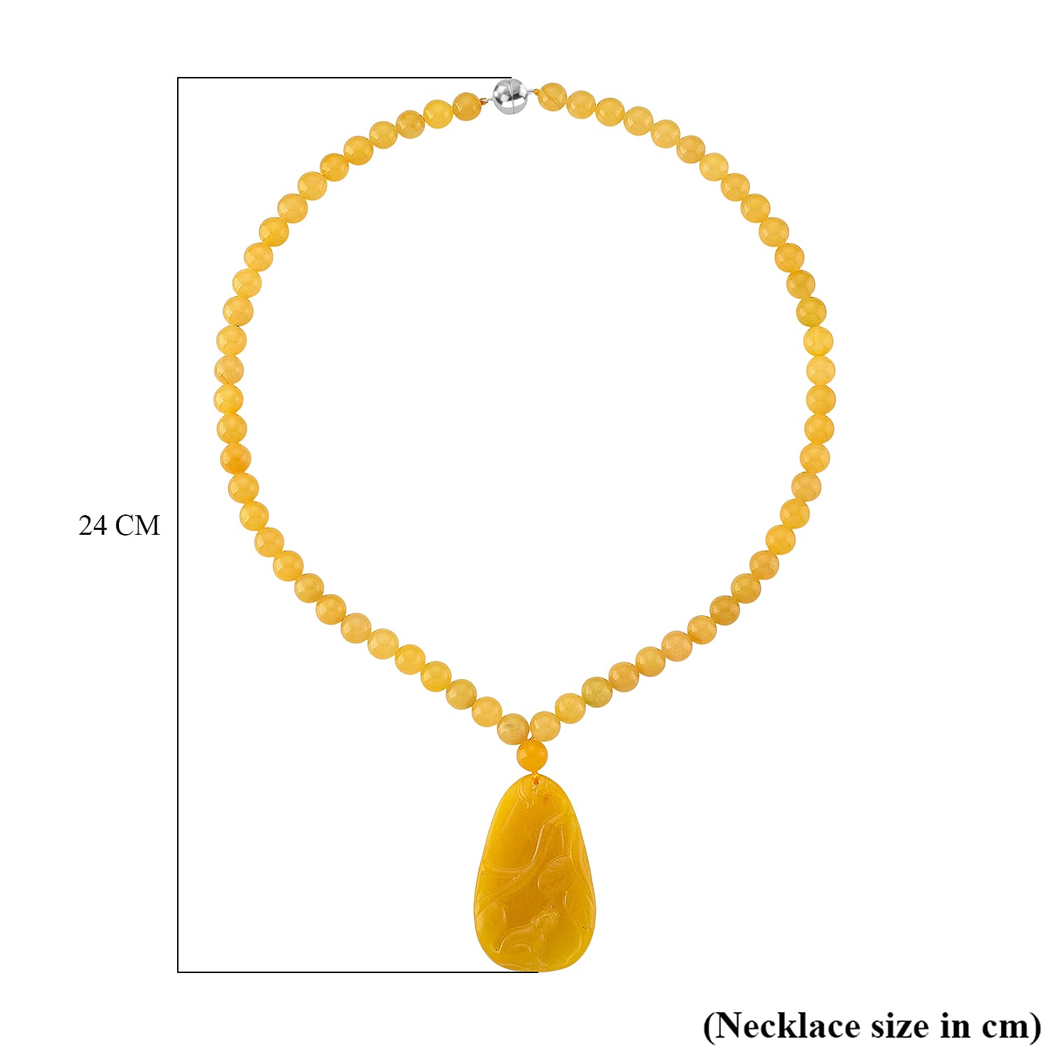 D'Joy Honey Jade Beads Necklace (Size 20 - 2 Ext) in Sterling Silver 364.50 Ct. 8296762 5