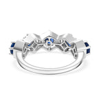 Natural Kashmir Kyanite 5 Stone Ring in Platinum Overlay Sterling Silver 1.90 Ct.