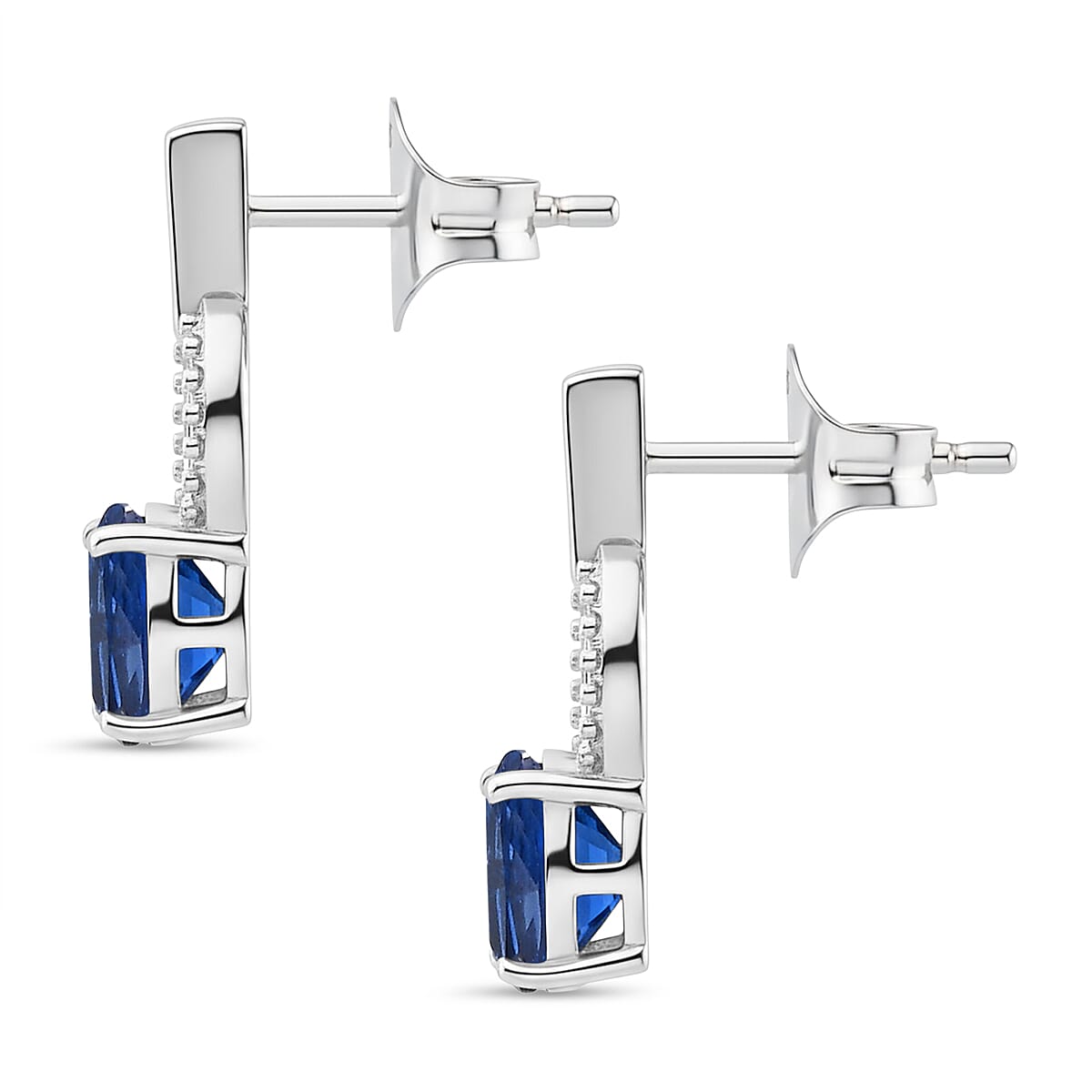 Natural Kashmir Kyanite Dangling Earring in Platinum Overlay Sterling Silver 1.16 Ct. 8255355 3