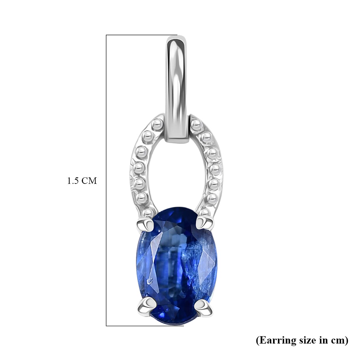 Natural Kashmir Kyanite Dangling Earring in Platinum Overlay Sterling Silver 1.16 Ct. 8255355 5