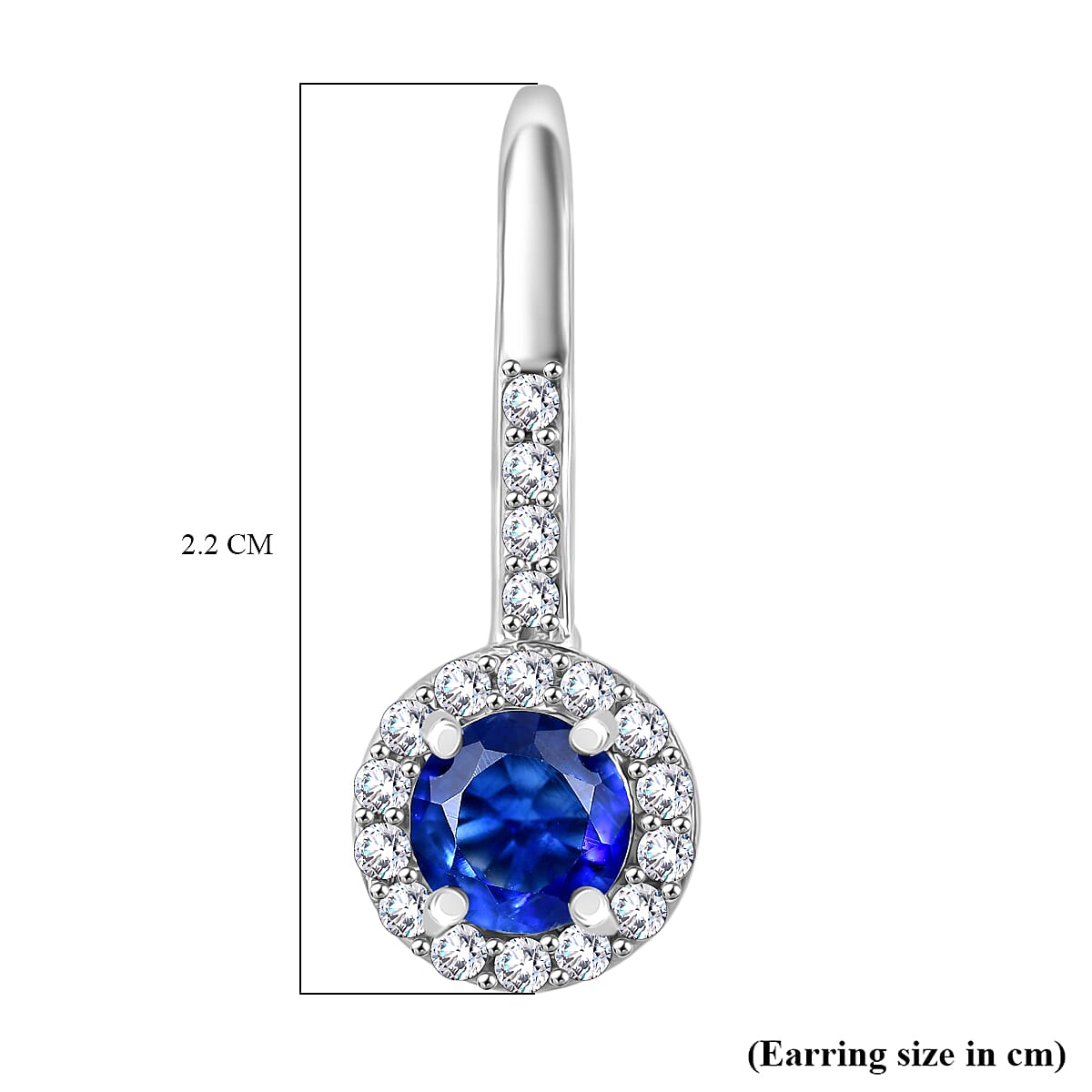 D'Joy Kashmir Kyanite &amp; White Zircon Solitaire Lever Back Earring in Platinum Overlay Sterling Silver 1.79 Ct. 8248501 6