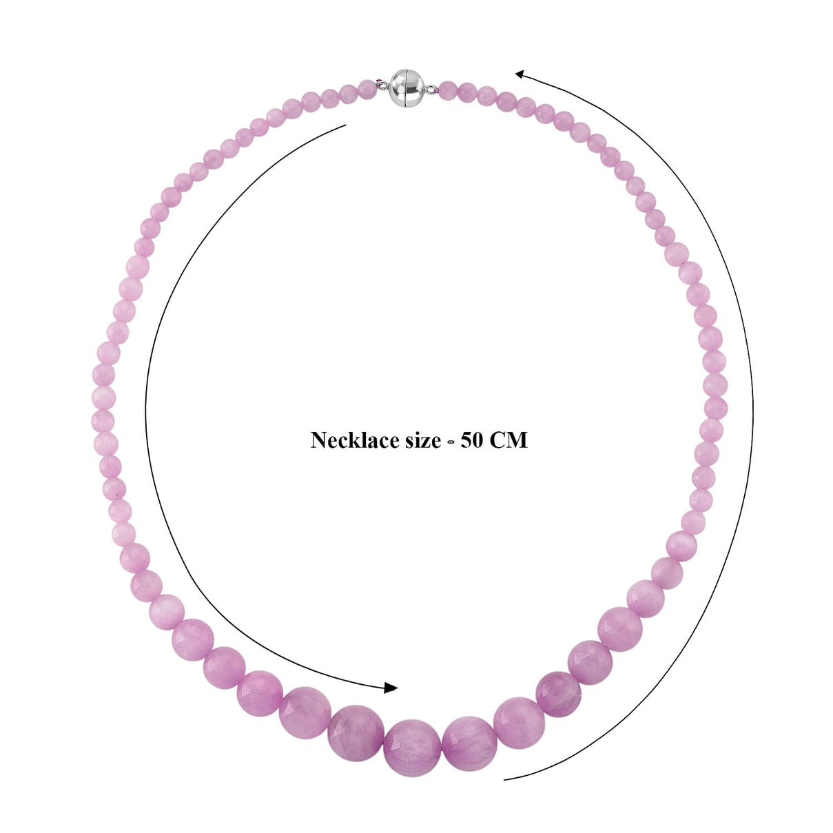 Natural Kunzite Necklace (Size - 20) with Magnetic Lock in Rhodium Overlay Sterling Silver 270.00 Ct. V32515581 6