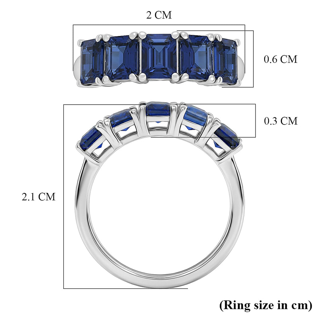 D'Joy AAA Kyanite 5 Stone Ring in Platinum Overlay Sterling Silver 2.44 Ct.