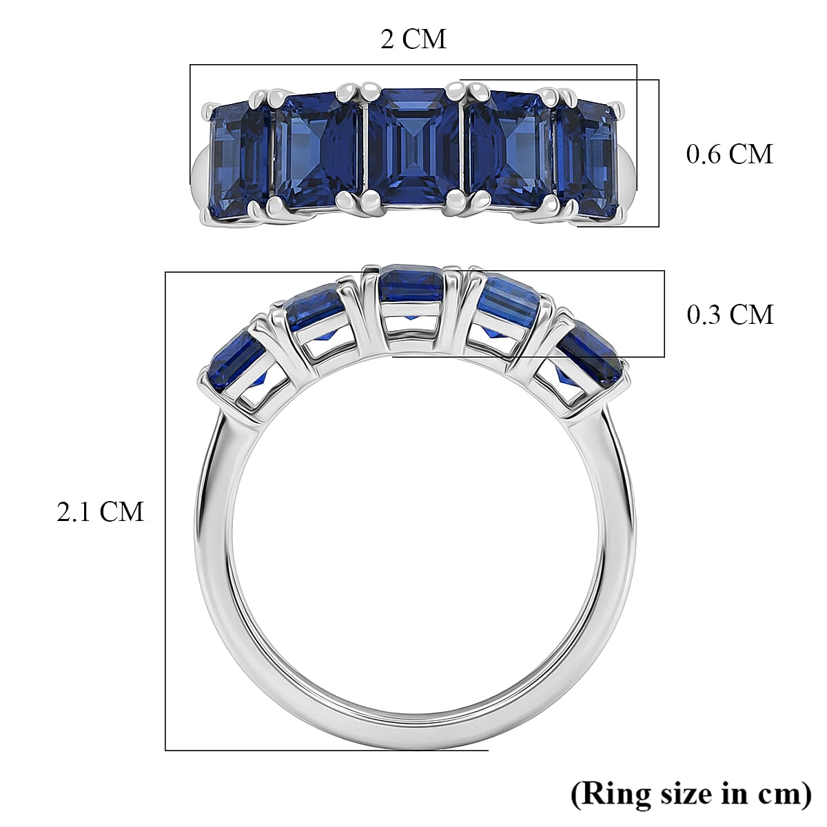 D'Joy AAA Kyanite 5-Stone Ring in Platinum Overlay Sterling Silver 2.44 Ct. V32514045 6