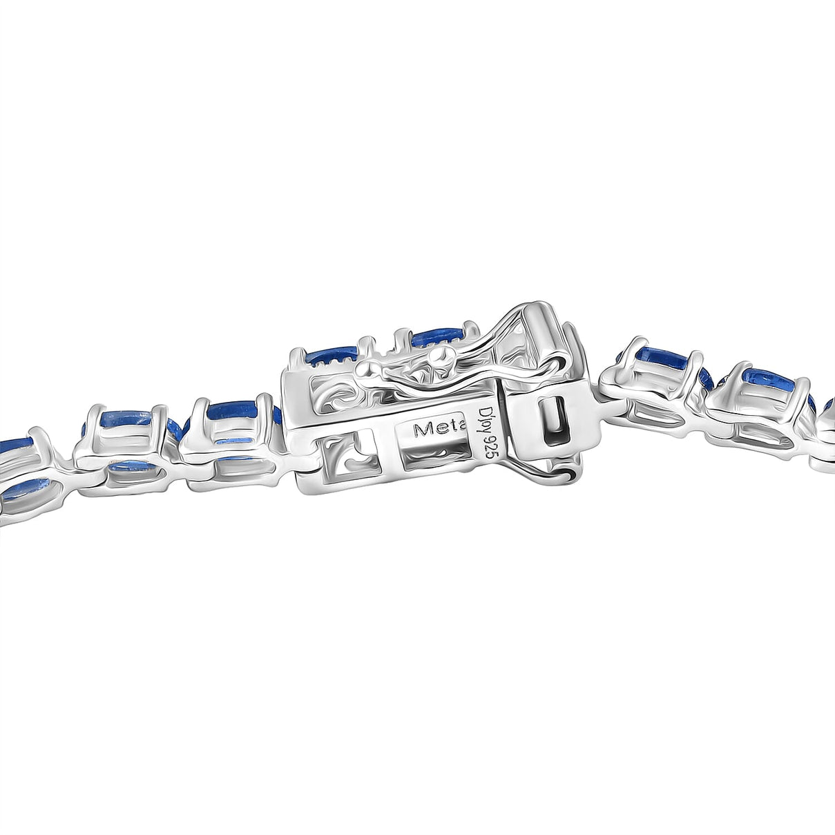 D'Joy AAA Natural Kashmir Kyanite Bracelet (Size - 7.5) with GB Lock Box in Rhodium Overlay Sterling Silver 12.35 Ct. 8433980 4