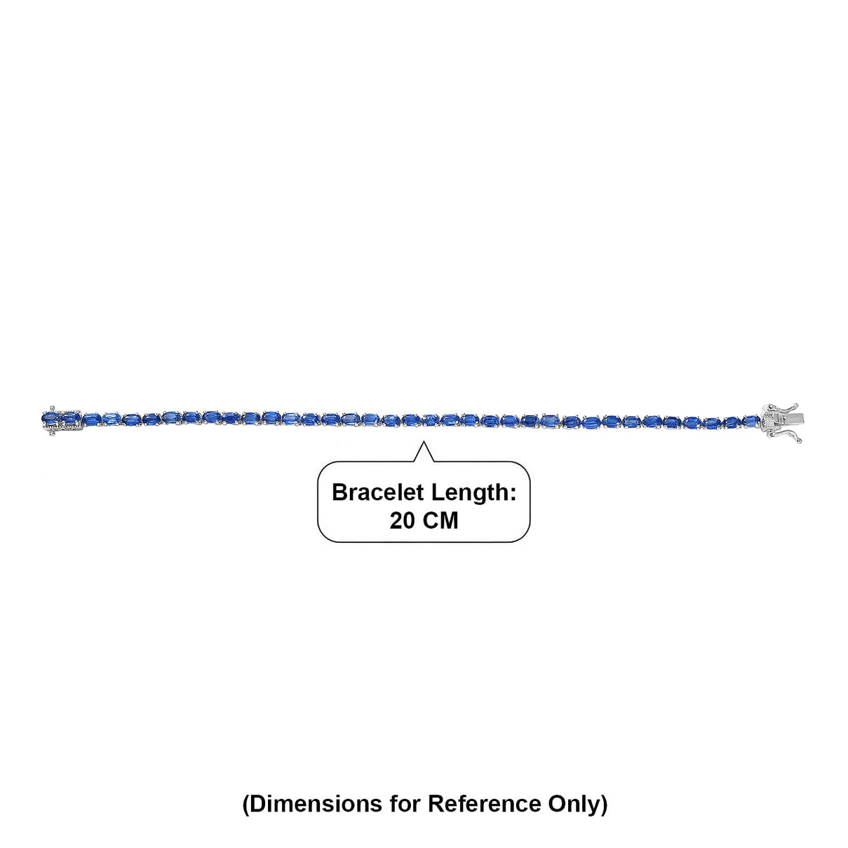 D'Joy AAA Natural Kashmir Kyanite Bracelet (Size - 7.5) with GB Lock Box in Rhodium Overlay Sterling Silver 12.35 Ct. 8433980 5
