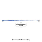 D'Joy AAA Natural Kashmir Kyanite Bracelet (Size - 7.5) with GB Lock Box in Rhodium Overlay Sterling Silver 12.35 Ct.