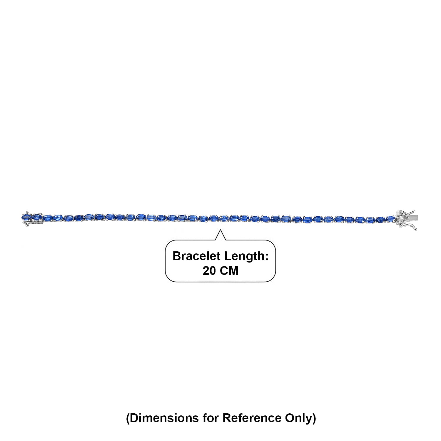 D'Joy AAA Natural Kashmir Kyanite Bracelet (Size - 7.5) with GB Lock Box in Rhodium Overlay Sterling Silver 12.35 Ct. 8433980 5