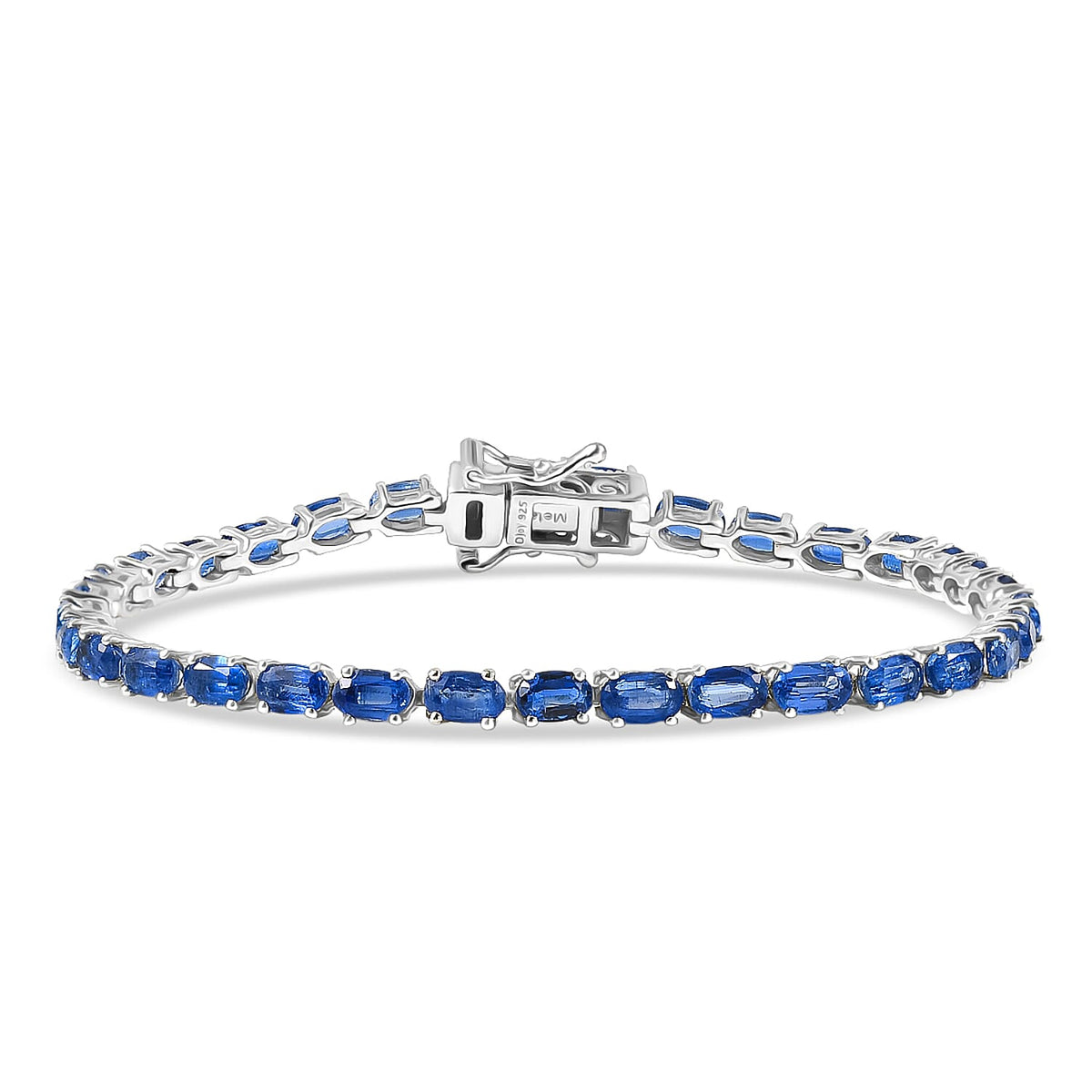 D'Joy AAA Natural Kashmir Kyanite Bracelet (Size - 7) with GB Lock Box in Rhodium Overlay Sterling Silver 11.41 Ct. V32698559 0