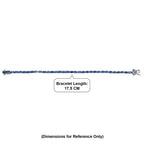 D'Joy AAA Natural Kashmir Kyanite Bracelet (Size - 7) with GB Lock Box in Rhodium Overlay Sterling Silver 11.41 Ct.