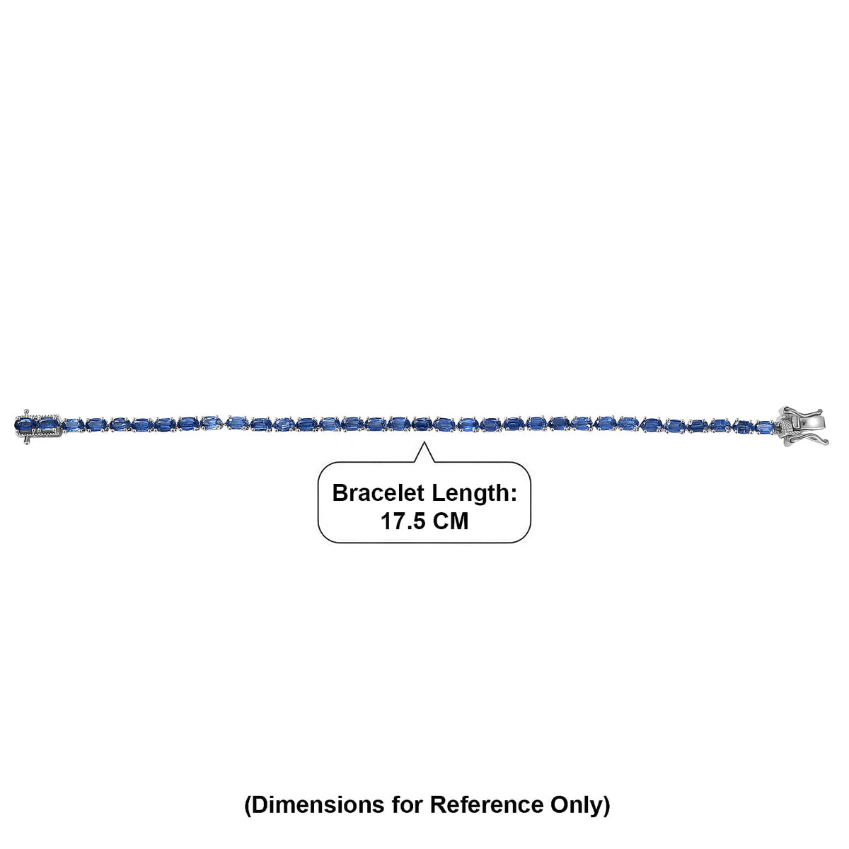 D'Joy AAA Natural Kashmir Kyanite Bracelet (Size - 7) with GB Lock Box in Rhodium Overlay Sterling Silver 11.41 Ct. V32698559 5