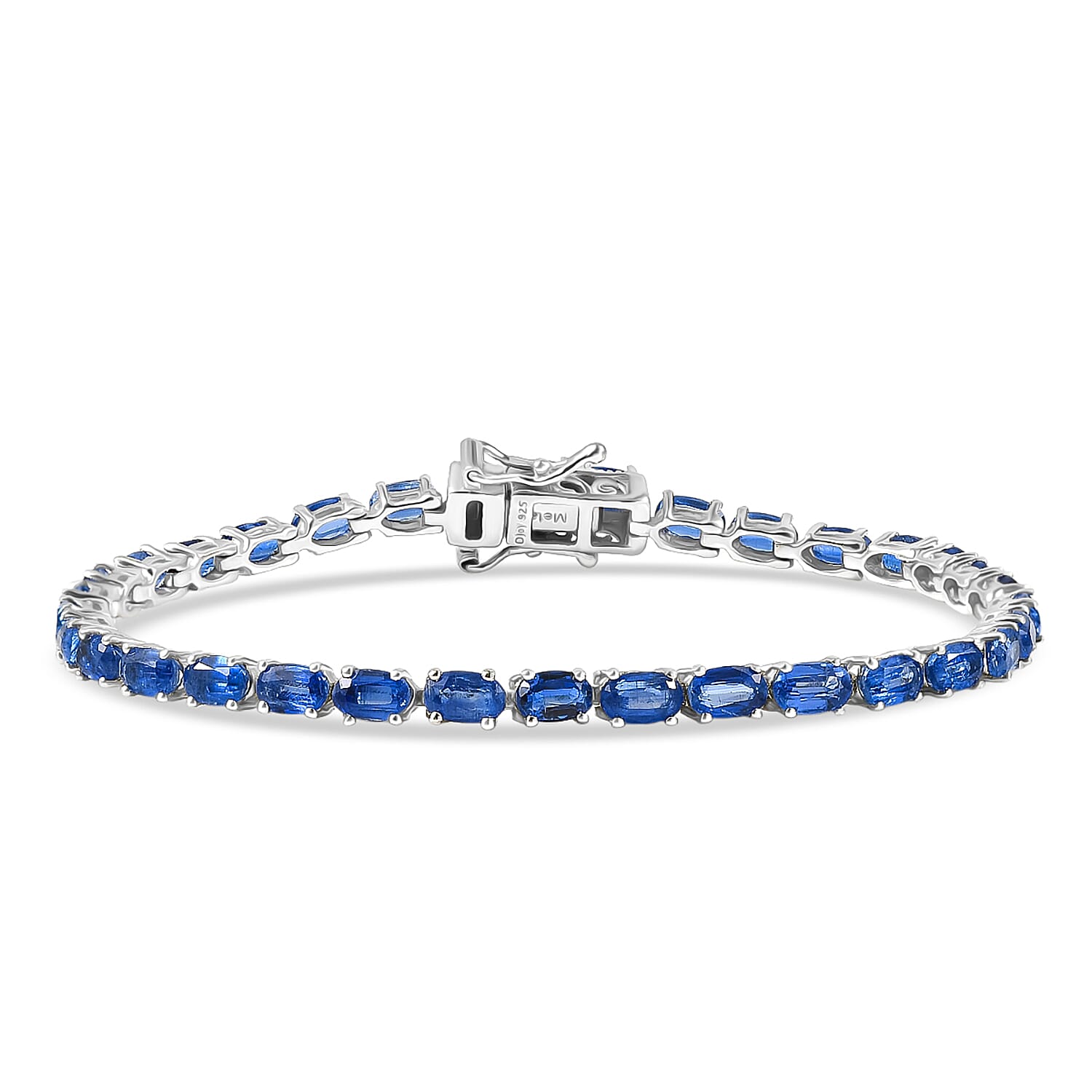D'Joy Kyanite Tennis Bracelet (Size - 8) with GB Lock Box in Rhodium Overlay Sterling Silver 13.14 Ct. 8483503 0