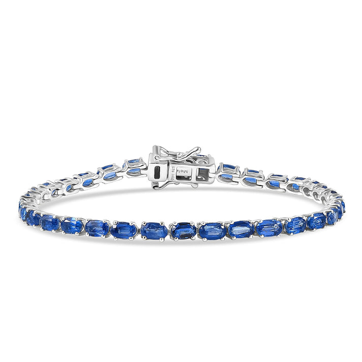 D'Joy Kyanite Tennis Bracelet (Size - 8) with GB Lock Box in Rhodium Overlay Sterling Silver 13.14 Ct. 8483503 1