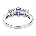 D'Joy AAA Kyanite & Moissanite Trilogy Ring in Platinum Overlay Sterling Silver 2.04 Ct.