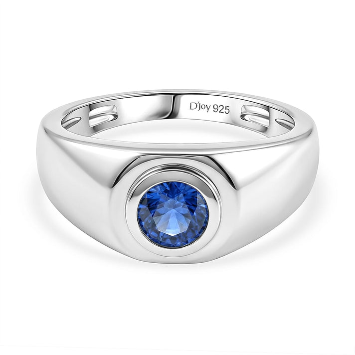 D'Joy AAA Natural Kashmir Kyanite Solitaire Ring in Rhodium Overlay Sterling Silver 1.03 Ct. 8438945 1
