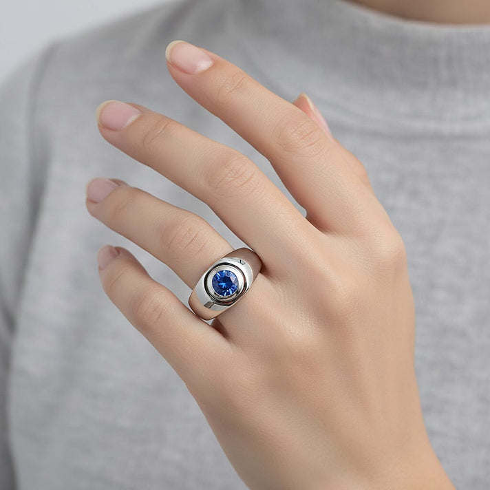 D'Joy AAA Natural Kashmir Kyanite Solitaire Ring in Rhodium Overlay Sterling Silver 1.03 Ct. 8438945 2