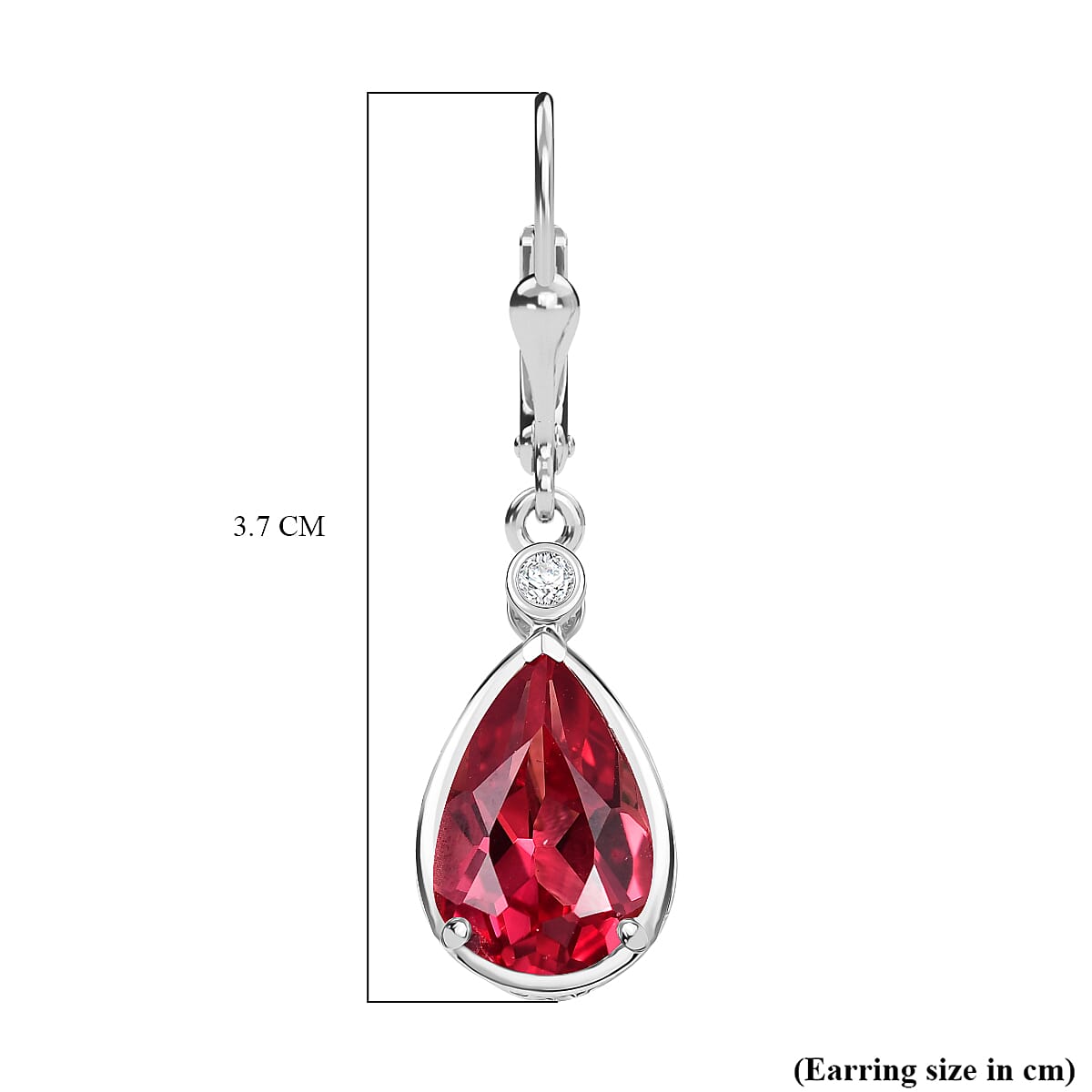 D'Joy Lab Grown Padparadscha Sapphire &amp; Lab Grown Diamond Dangling Earring Sterling Silver 7.42 Ct. 8265747 5