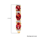 D'Joy Lab Grown Padparadscha Sapphire & Moissanite Full Hoop Earring in 18K Yellow Gold Plating Sterling Silver 3.95 Ct.