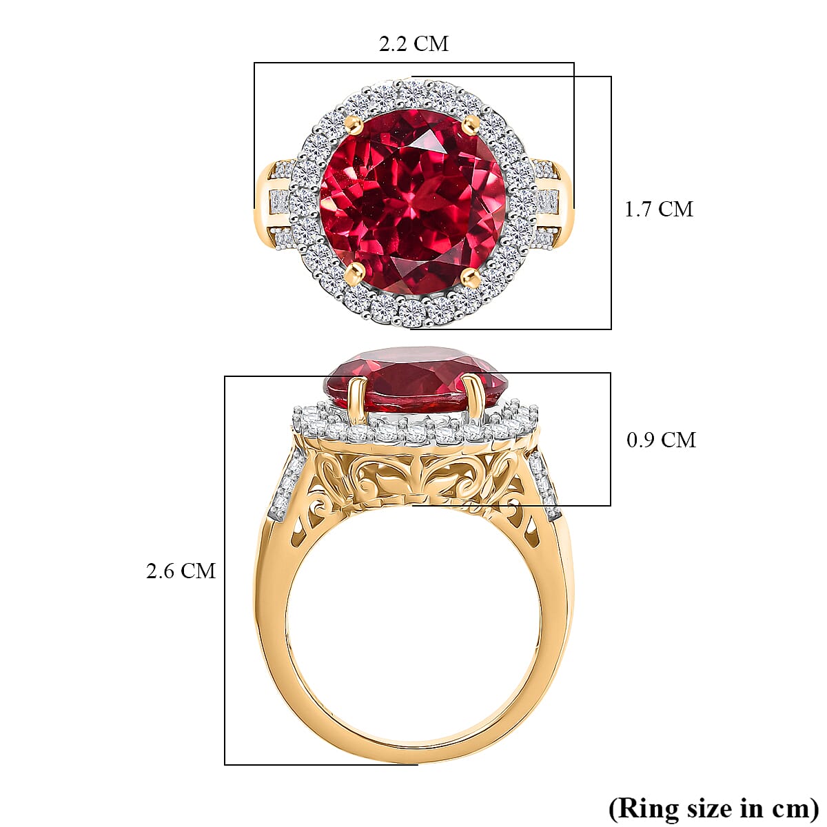 D'Joy Lab Grown Padparadscha Sapphire &amp; Moissanite Ring in 18K Vermeil Yellow Gold Overlay Sterling Silver 10.12 Ct. 8260181 6