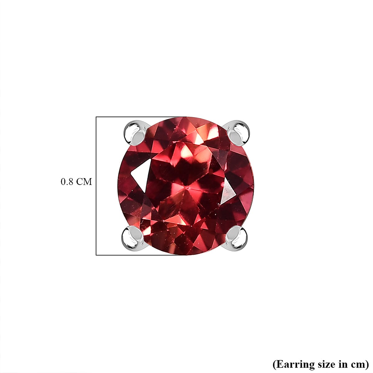 D'Joy Lab Grown Padparadscha Sapphire Solitaire Stud Push Post Earring in Platinum Overlay Sterling Silver 3.72 Ct. 8259895 5