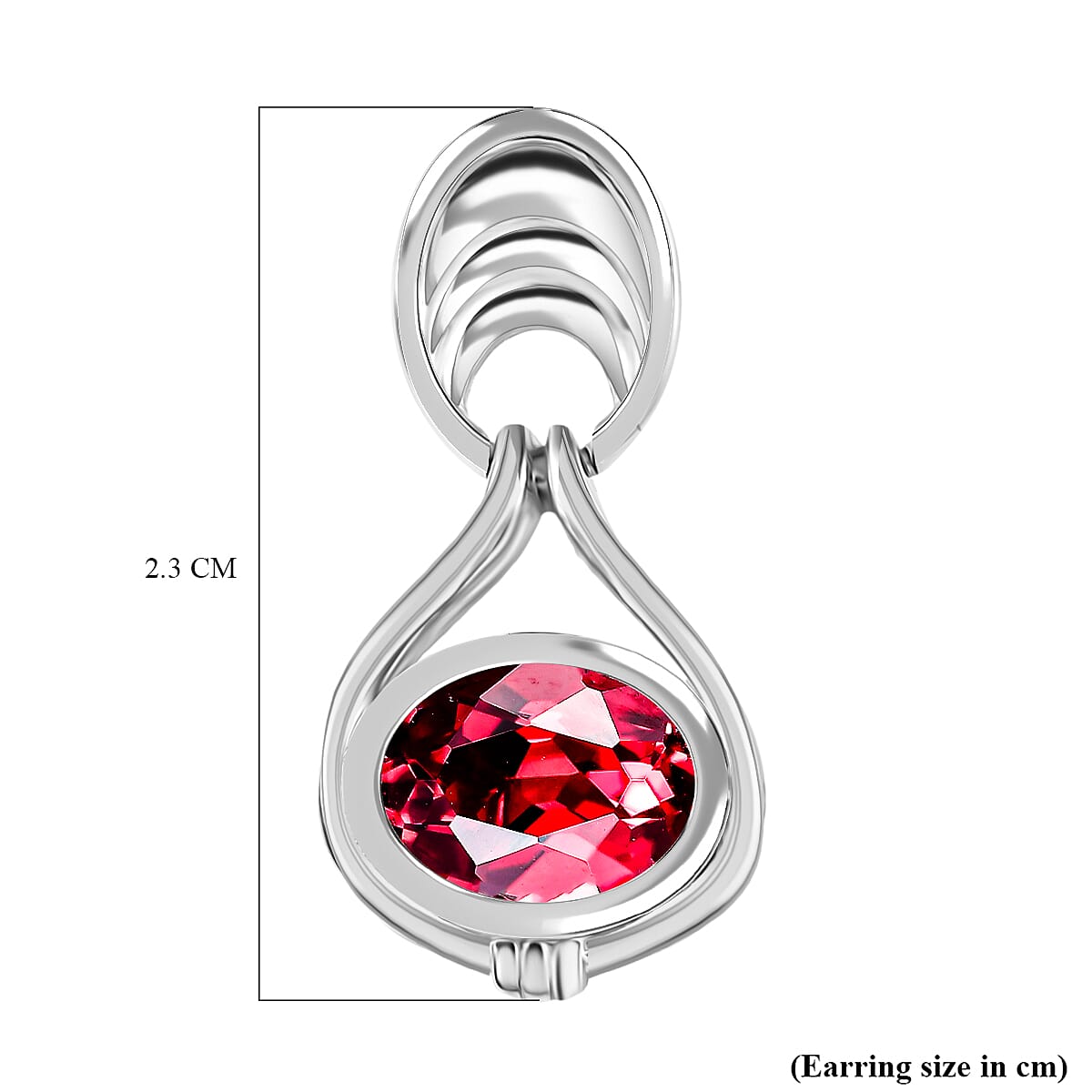 D'Joy Lab Grown Padparadscha Sapphire Solitaire Stud Push Post Earring in Platinum Overlay Sterling Silver 3.06 Ct. 8261709 5