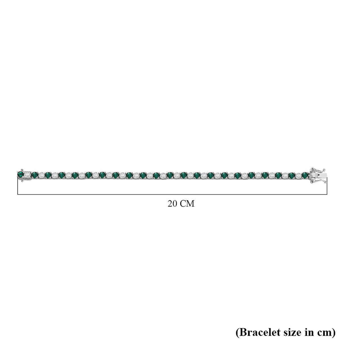 D'joy Lab Grown Emerald, Moissanite Tennis Bracelet (Size 7.5) with Box Clasp in Rhodium Overlay Sterling Silver 10.13 Ct. 8239341 5