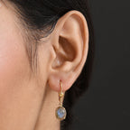 D'Joy Labradorite Earring in Yellow Gold Plated Sterling Silver 3.83 Ct.
