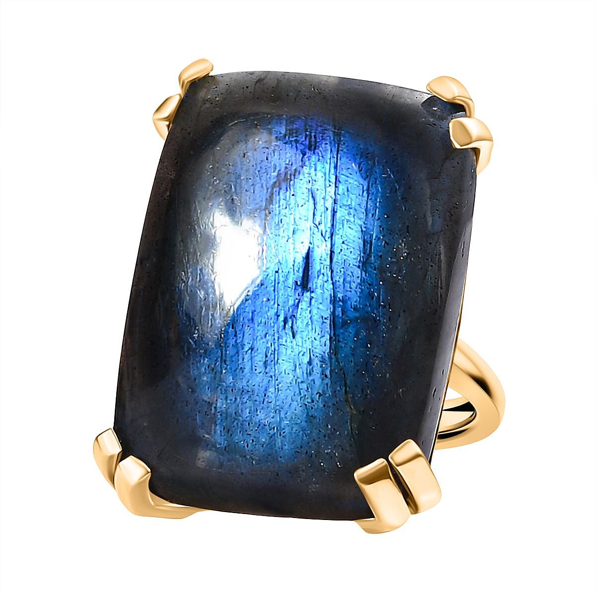 D'Joy Labradorite Ring in 18K Yellow Gold Plating Sterling Silver 31.56 Ct, Silver Wt. 5.23 Gms. 8265675 0