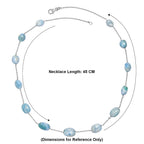 D'Joy - Larimar Beads Necklace (Size - 20) in Rhodium Overlay Sterling Silver 90.00 Ct.